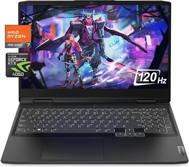 Lenovo Ideapad Gaming 3 Laptop 15.6 120Hz, AMD Ryzen 7 7735HS up to 4.75 Ghz, NVIDIA GeForce RTX 4050, 32GB DDR5 2TB SSD, Backlit, WiFi 6, USB-C, RJ-45, HDMI, Webcam, Windows 11 +Mousepad, Gray